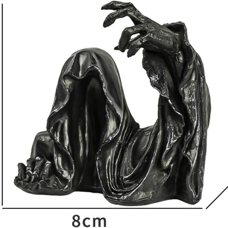 Grim Reaper Rocking Chair Figurine Cute Gothic Mini Statue For Car Dashboard Bookshelf, Desk & Home Decor Funny Resin Shelf Sitter Gothic Decoration