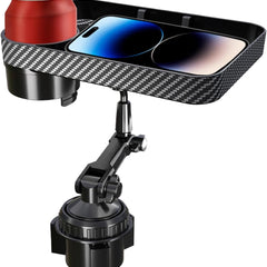 Adjustable 2 in 1 Car Cup Holder Phone Mount And Detachable Food Tray Heavy Duty Cup Holder Expander for Cars & Trucks