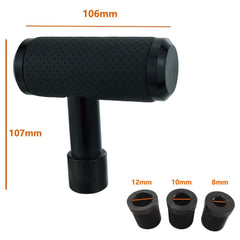 Leather Shifter Knob Type T Car Metal Gear Shifting Lever Stick Shift Handle Head Fit Most Automatic Manual Transmission Vehicle