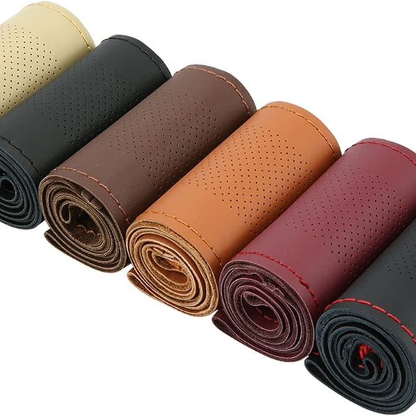 Universal Car PU Leatherite Steering Cover Sewable (Pack of 1 with Sewing Needle And Thread)