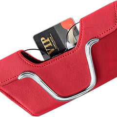 Sunglasses Holder for Car Visor Magnetic Vehicle Glasses Hanger with Clip Leather Auto Interior Eyeglasses Storage Case Accessories Universal for SUV