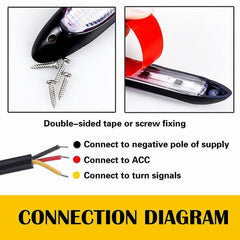 LED Flexible DRL led Tears Strip Light Daytime Running Sequential Switchbacks Turn Signals Lights