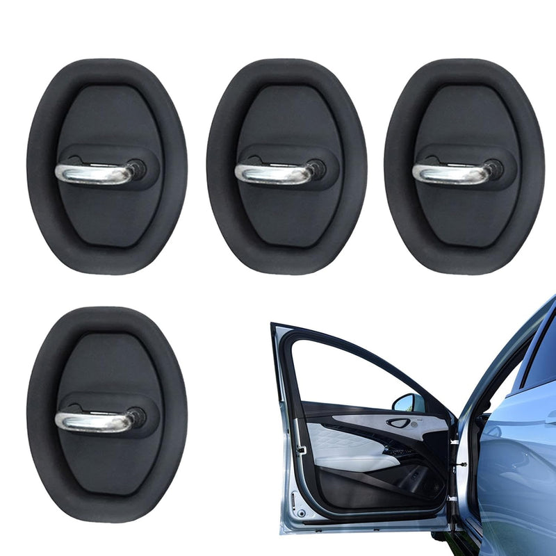 4 Pcs Car Silicone Door Latch Protective Cover Silent Shock Pads Vehicle Doors Locks Guard Stopper Set Auto Protector Automotive Tools Supplies [8x6x1 Cm]