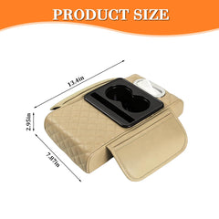 Multifunctional Car Armrest Cushion, 5 In 1 Vehicle Centre Console Cover With 2 Storage Pockets, Cup Phone & Phone Holder
