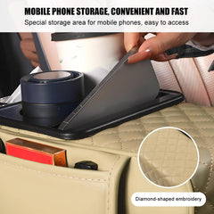 Multifunctional Car Armrest Cushion, 5 In 1 Vehicle Centre Console Cover With 2 Storage Pockets, Cup Phone & Phone Holder