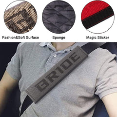 2 Pcs Car JDM Seat Belt Cover Shoulder Pads BRID Racing Seat Material Fabric Gradation