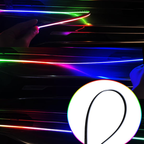 RGB Inside Car Lights, USB Car LED Lights with APP/Remote Control, 16 Millions Color Changing Ambient Lighting Kit with 43 Inch, Car Lighting Accessories, Music USB Light Strip