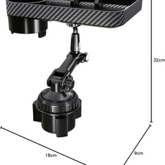 Adjustable 2 in 1 Car Cup Holder Phone Mount And Detachable Food Tray Heavy Duty Cup Holder Expander for Cars & Trucks