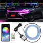 Car Start Scan Dynamic WHITE LED DRL Hood Light Strip Daytime Running Light