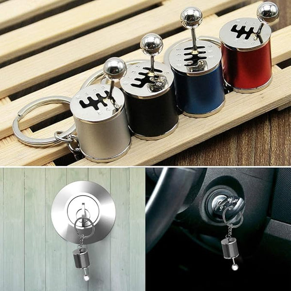 Car 6 Speed Gearbox Gear Shift Key Chain Ring Fob Keyring Racing Tuning Model