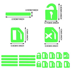 2 Pcs Control Switch Outer Door Handle Button Panel Night Safety Luminous Decals Glow In Dark Stickers For Car Window Door (Green)