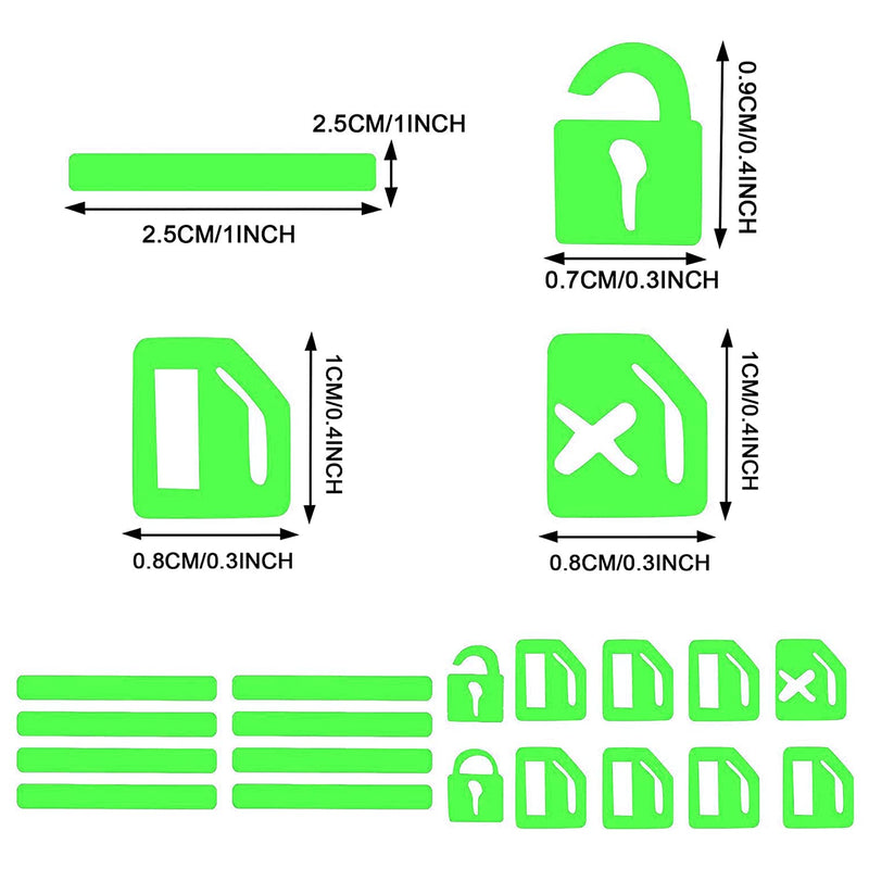 2 Pcs Control Switch Outer Door Handle Button Panel Night Safety Luminous Decals Glow In Dark Stickers For Car Window Door (Green)