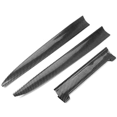 3 Pcs Carbon Fiber PVC Car Rear Wing Lip Spoiler Tail Trunk Roof Trim Universal