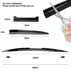 3PCS Black Car Rear Trunk Wing Lip Trim Spoiler Tail Trunk Roof Universal