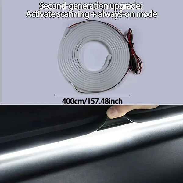1pc Car New LED Multi-Color Trunk Atmosphere Light, With Scanning And Constant Light Mode, LED Sensor Light Strip