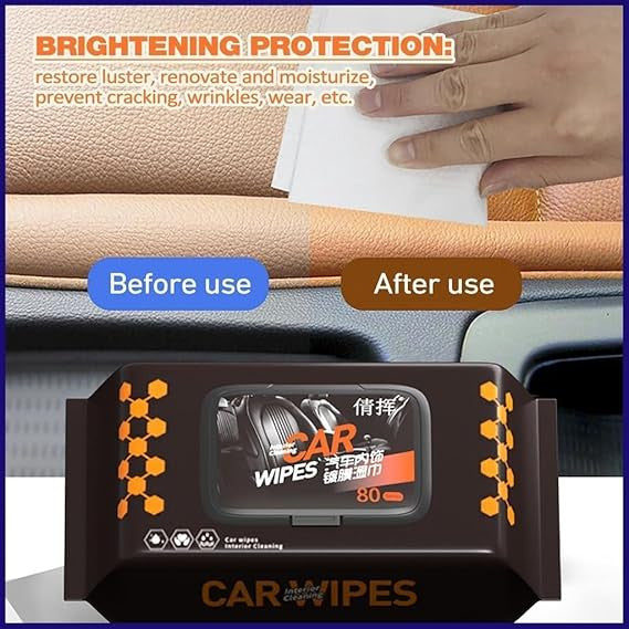 80 Pcs Premium Microfiber Car Cleaning Wipes Ultimate Interior & Exterior Care