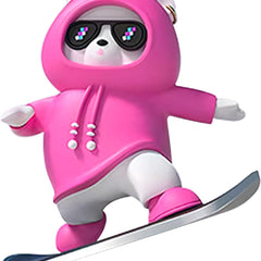 1 Pc Mix Color Skateboard Racing Bear Car Interior Dashboard Decoration Dynamic Ornament