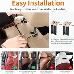 Car Seat Organizer - Cup Holder, Car Tissue Holder and Hooks Keep Your Back Seat