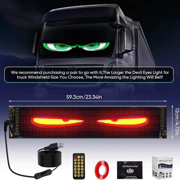 Devil Eyes Light For Trucks, Cars USB 5V Flexible LED Display, Dynamic LED Colourful Eye Lamp