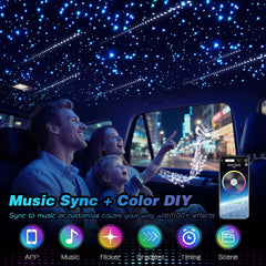 550* Fiber Optic RGBW LED Car Shooting Meteor Star Roof Headliner Light Kit 16W