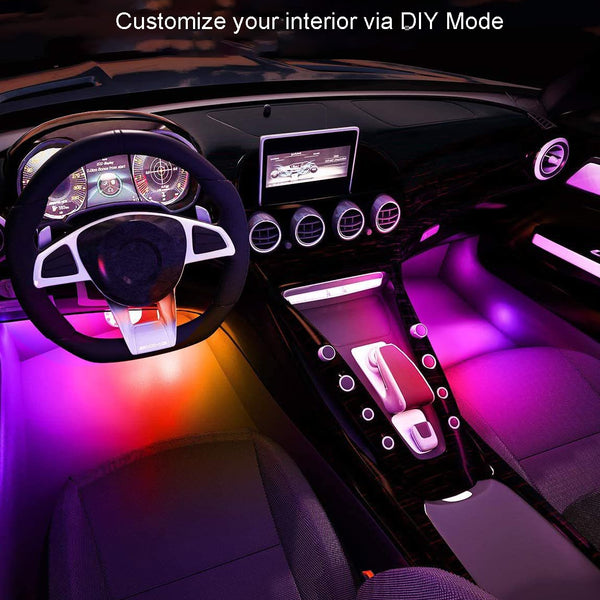 RGB Inside Car Lights, USB Car LED Lights with APP/Remote Control, 16 Millions Color Changing Ambient Lighting Kit with 43 Inch, Car Lighting Accessories, Music USB Light Strip