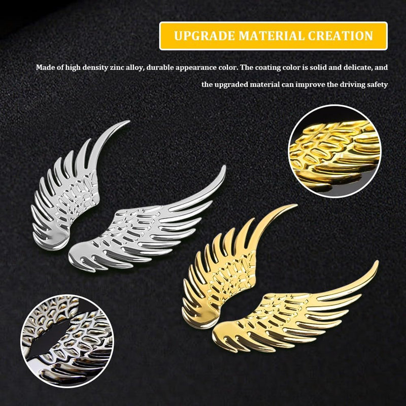 1 Pair 3D Angel Sticker Car Sticker Metal Style Decorative Car Stickers Car Styling Accessory