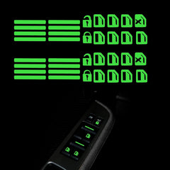 2 Pcs Control Switch Outer Door Handle Button Panel Night Safety Luminous Decals Glow In Dark Stickers For Car Window Door (Green)
