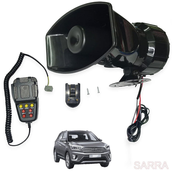 Car Siren Speaker,12V 50W 7 Tone Sound Car Siren Vehicle Horn with Mic PA Speaker