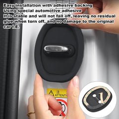 4 Pcs Car Silicone Door Latch Protective Cover Silent Shock Pads Vehicle Doors Locks Guard Stopper Set Auto Protector Automotive Tools Supplies [8x6x1 Cm]