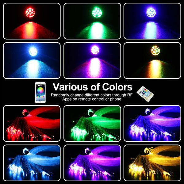 550* Fiber Optic RGBW LED Car Shooting Meteor Star Roof Headliner Light Kit 16W