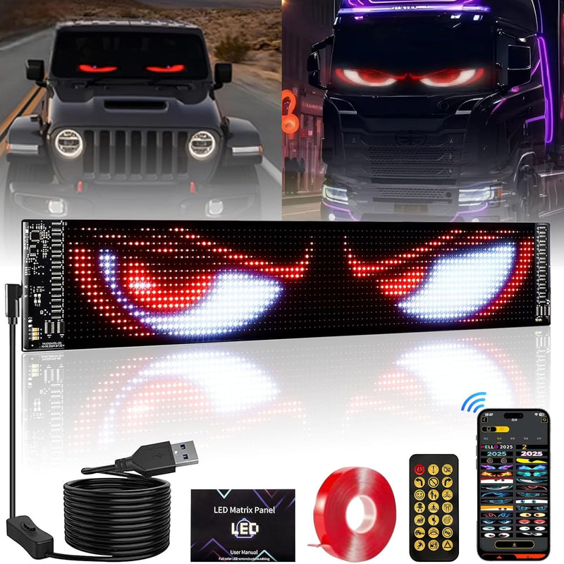 Devil Eyes Light For Trucks, Cars USB 5V Flexible LED Display, Dynamic LED Colourful Eye Lamp