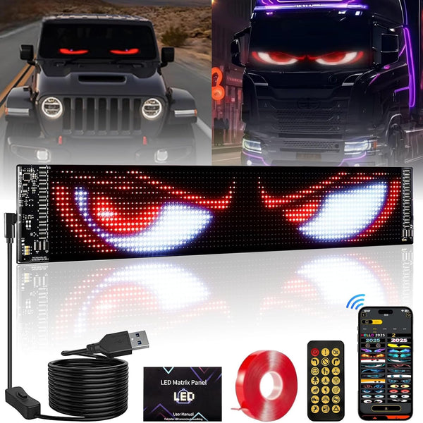 Devil Eyes Light For Cars USB 5V Flexible LED Display, Dynamic LED Colorful Eye Lamp