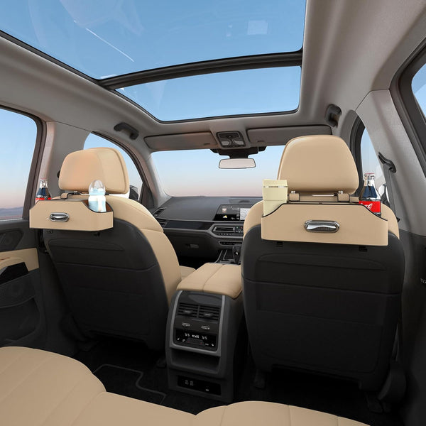 Car Seat Organizer - Cup Holder, Car Tissue Holder and Hooks Keep Your Back Seat