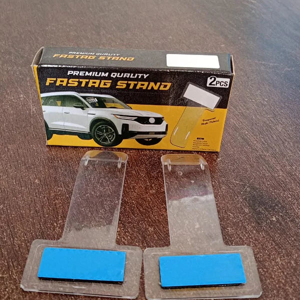 Windscreen Cardholder, Fastag Stand, Transparent Ticket Holder Car (2 Pc Set)
