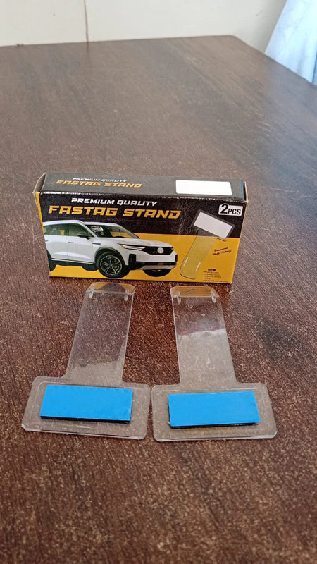 Windscreen Cardholder, Fastag Stand, Transparent Ticket Holder Car (2 Pc Set)