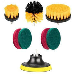 8 Pcs Drill Brush Cleaning Kit – Power Scrubber Pads & Brush Attachment Set for Bathroom, Tiles, Floor & Car (Drill Not Included)
