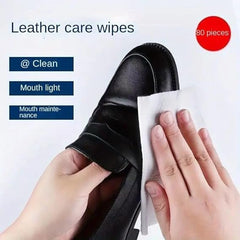 80 Pcs Premium Leather Care Wipes All In One Cleaner & Conditioner For Car Seats, Sofas, Shoes & Jackets Restores, Protects & Shines
