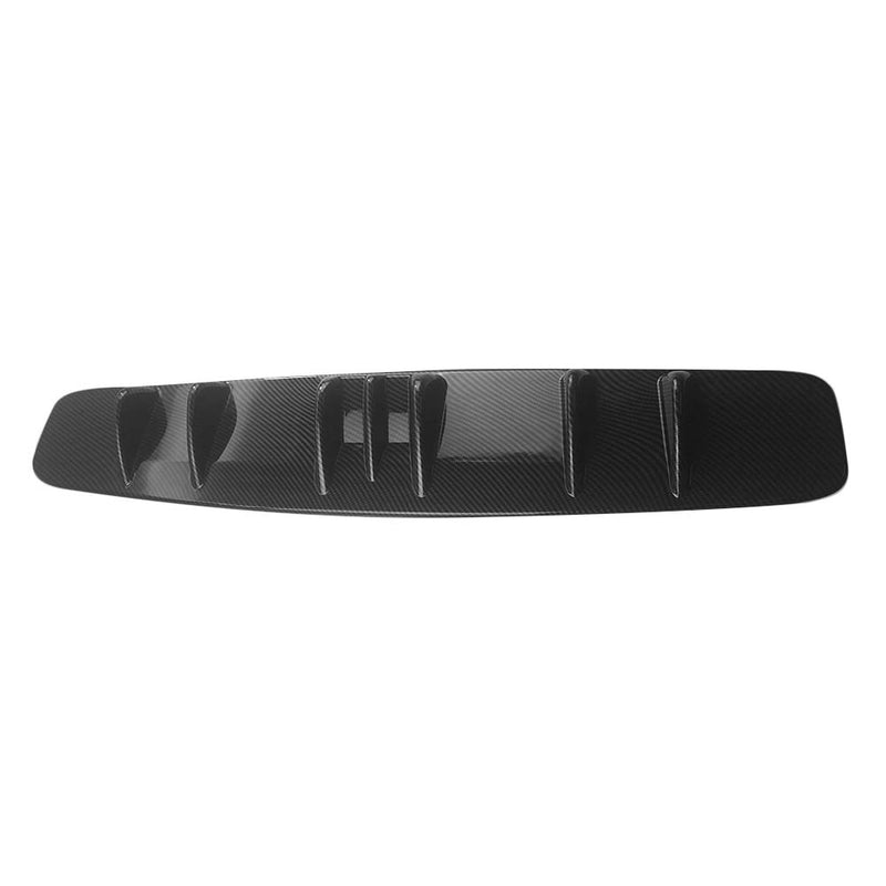 7Fin Carbon Black Universal Lower Rear Body Bumper Lip Diffuser Shark Fin Spoiler