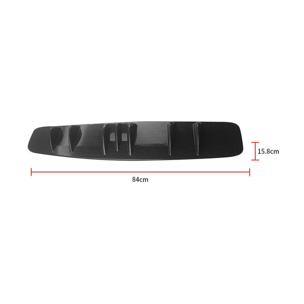 7Fin Carbon Black Universal Lower Rear Body Bumper Lip Diffuser Shark Fin Spoiler