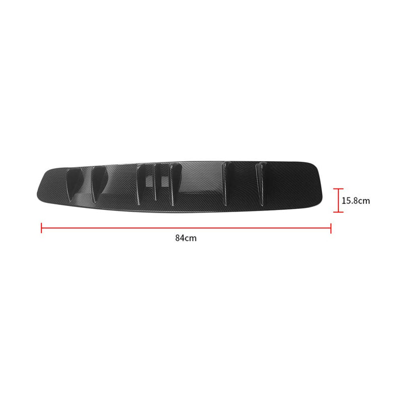 7Fin Carbon Black Universal Lower Rear Body Bumper Lip Diffuser Shark Fin Spoiler