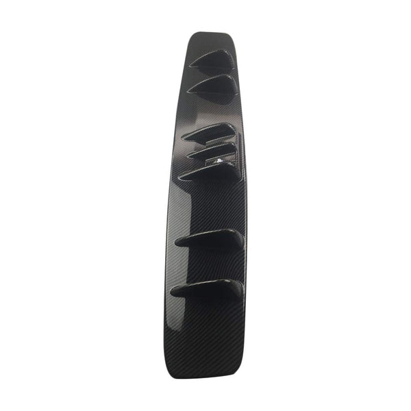7Fin Carbon Black Universal Lower Rear Body Bumper Lip Diffuser Shark Fin Spoiler