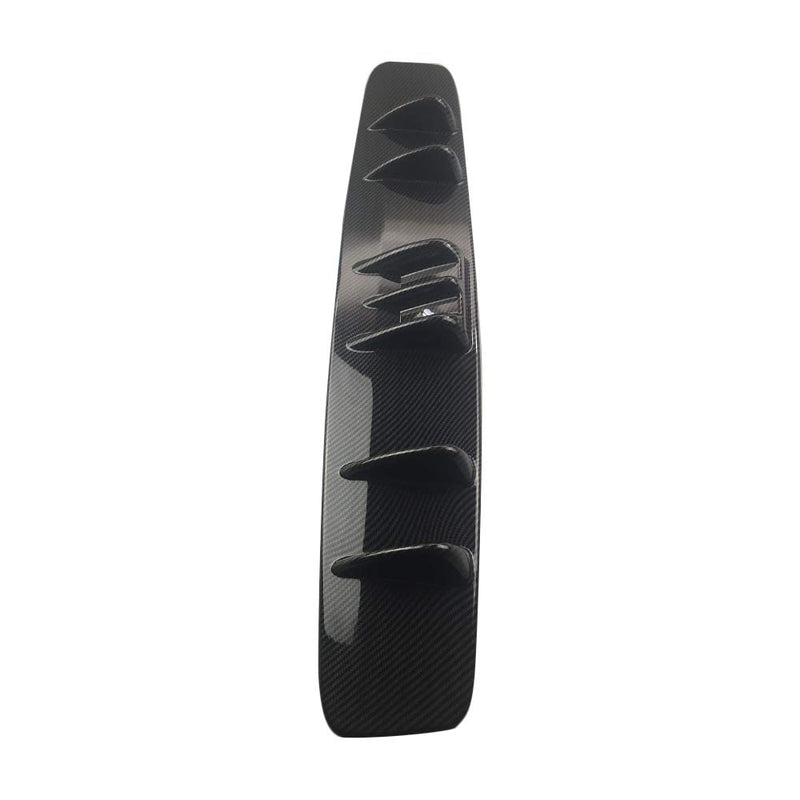 7Fin Carbon Black Universal Lower Rear Body Bumper Lip Diffuser Shark Fin Spoiler