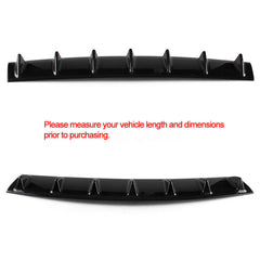 7Fin Universal Lower Rear Body Bumper Lip Diffuser Shark Fin Spoiler Gloss Black