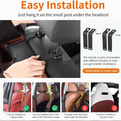 Car Seat Organizer - Cup Holder, Car Tissue Holder and Hooks Keep Your Back Seat
