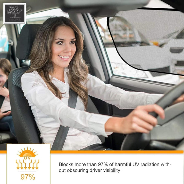 2pcs Polyester, Polypropylene Car Sun Shade for Side Windows (Black)