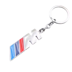 Silver M POWER 3D Logo Emblem Metal Keychain For Bikes And Cars