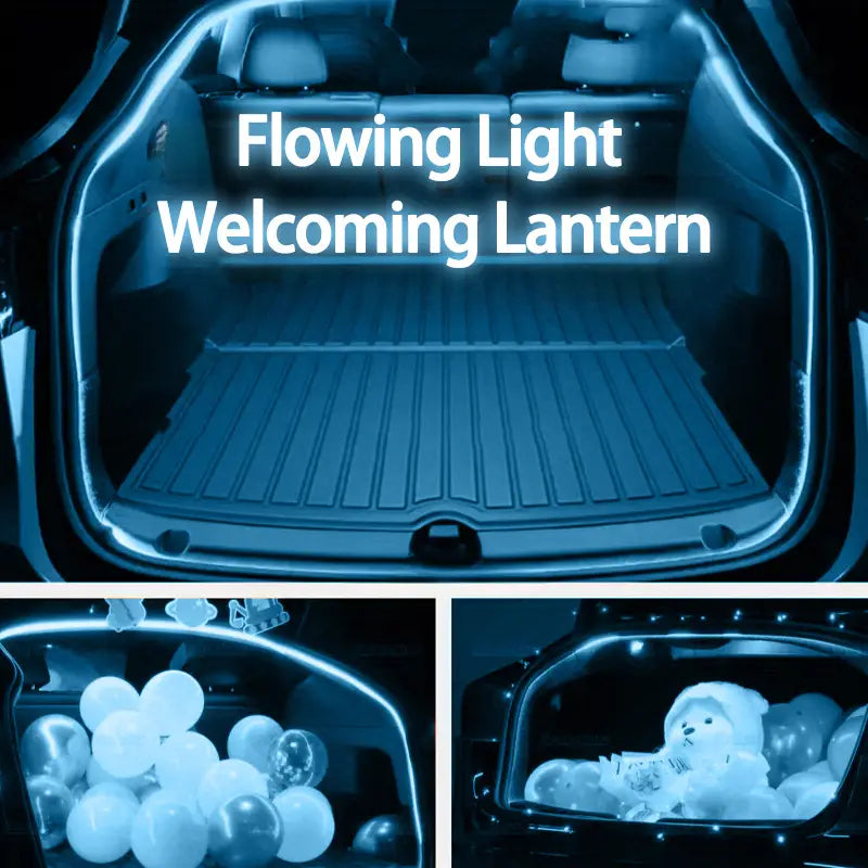 1pc Car New LED Multi-Color Trunk Atmosphere Light, With Scanning And Constant Light Mode, LED Sensor Light Strip