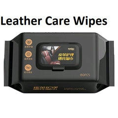 80 Pcs Premium Leather Care Wipes All In One Cleaner & Conditioner For Car Seats, Sofas, Shoes & Jackets Restores, Protects & Shines