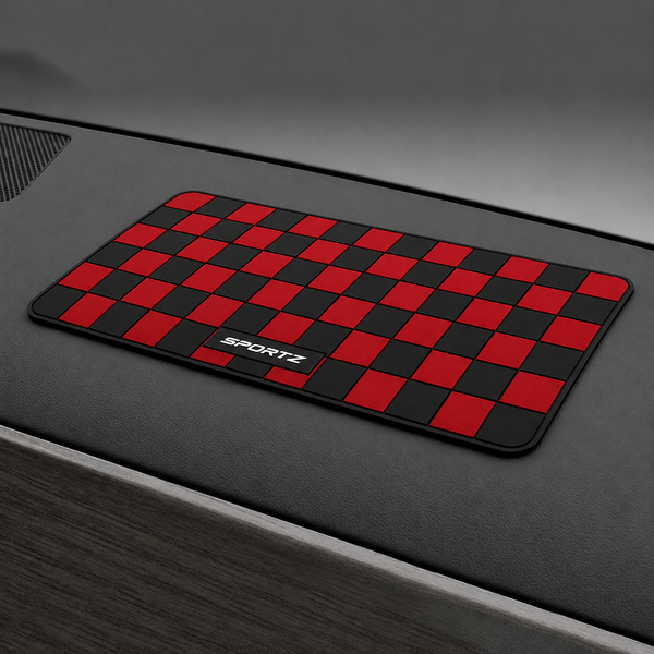 1 Pc Multicolor PVC Check Pattern Dashboard Anti-Slip Mat Universally Applicable For Various Car Models Suitable For Multiple Items