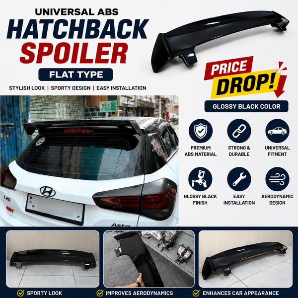 Universal ABS Hatchback Spoiler (Flat Type) – Glossy Black